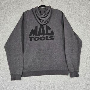 Mac Tools Hoodie Mens XL Double sided Logo Gray Black
